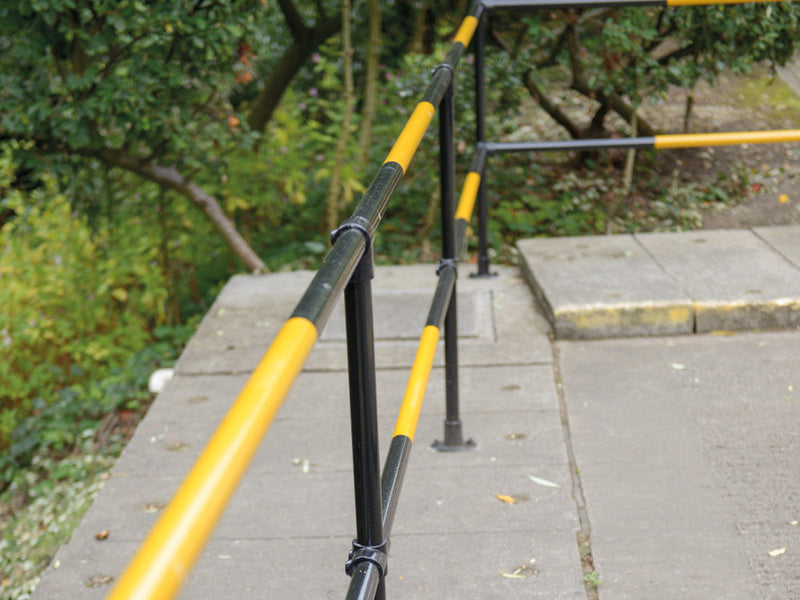 Yellow and Black Accessible Hand-railing for Safety