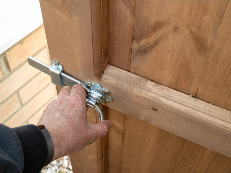 gate latch with hand closing gate - wooden gate