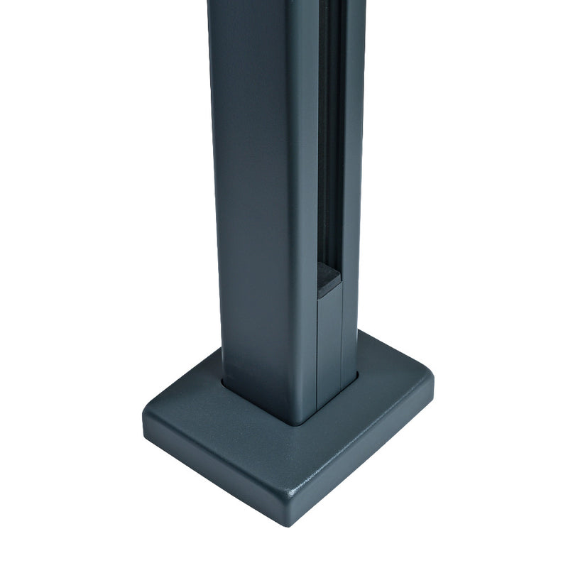 Easy Slide Base Fix Aluminium Balustrade End Post For 11.5mm Glass