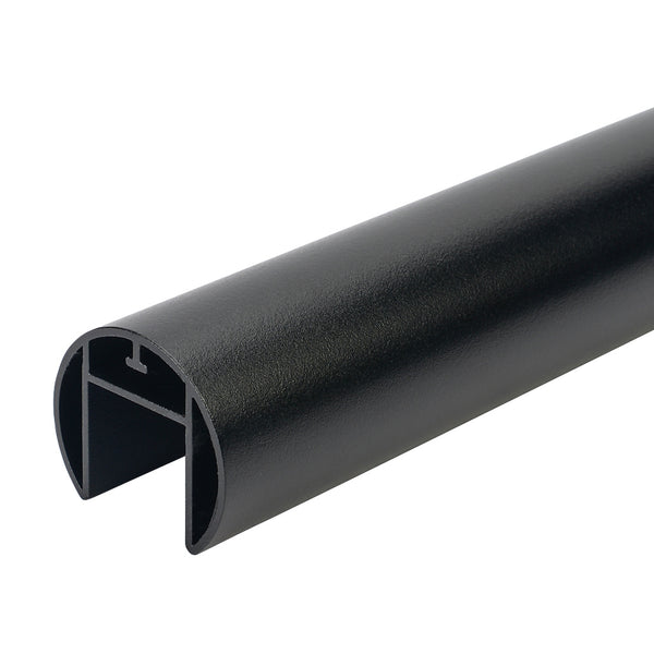 Aluminium Slotted Tube 3000mm 42.4mm Outside Diameter Black