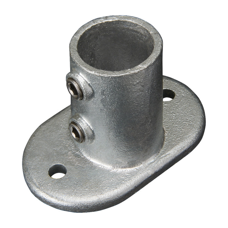 152B Slope Oval Base Flange 0-11° Key Clamp To Suit 33.7mm Tube