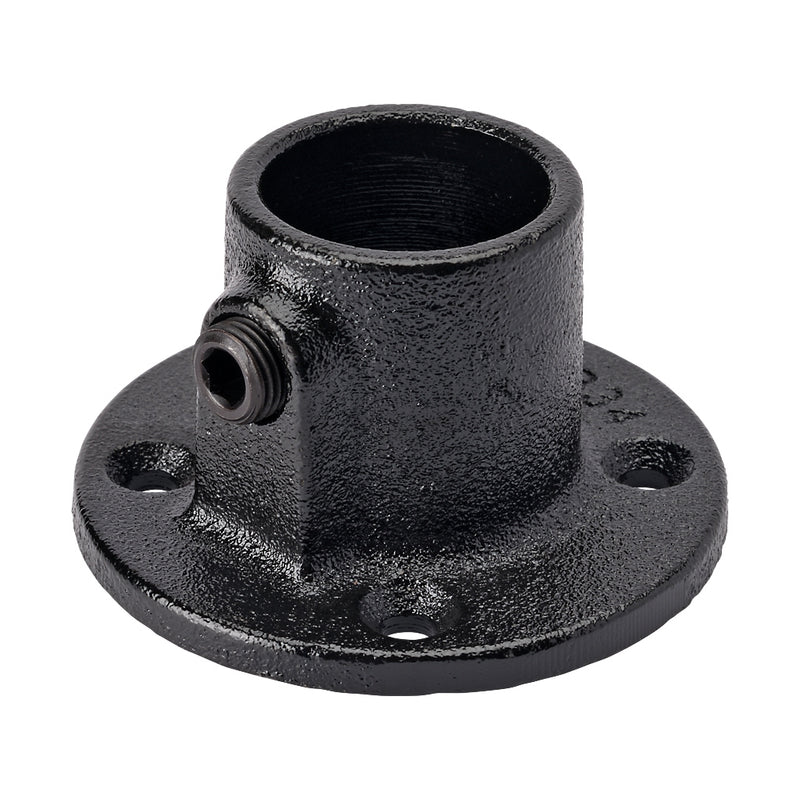 E131B Wall Flange Key Clamp To Suit 33.7mm Tube With Black Electrophoretic Finish