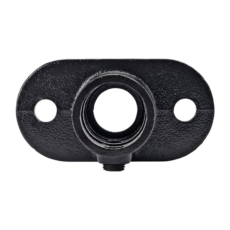 E132B Oval Base Flange Key Clamp To Suit 33.7mm Tube With Black Electrophoretic Finish