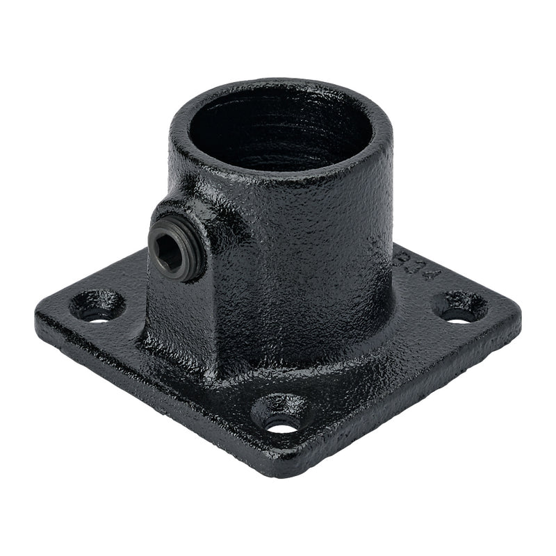 ES131B Square Base Wall Flange Key Clamp To Suit 33.7mm Tube With Black Electrophoretic Finish