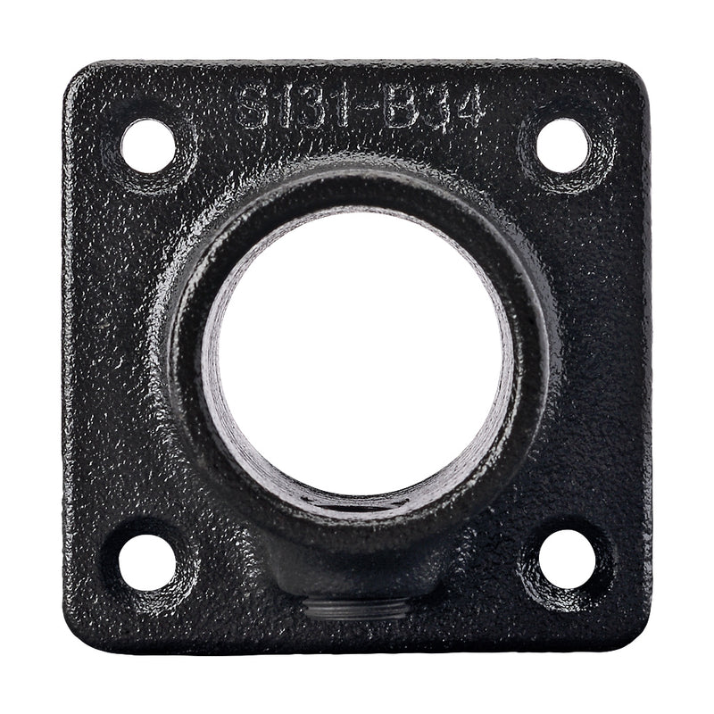 ES131B Square Base Wall Flange Key Clamp To Suit 33.7mm Tube With Black Electrophoretic Finish