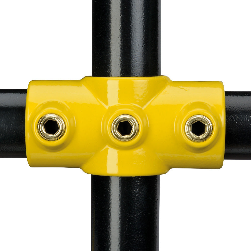 Y119C 4 Way Cross Key Clamp To Suit 42.4mm Tube Yellow