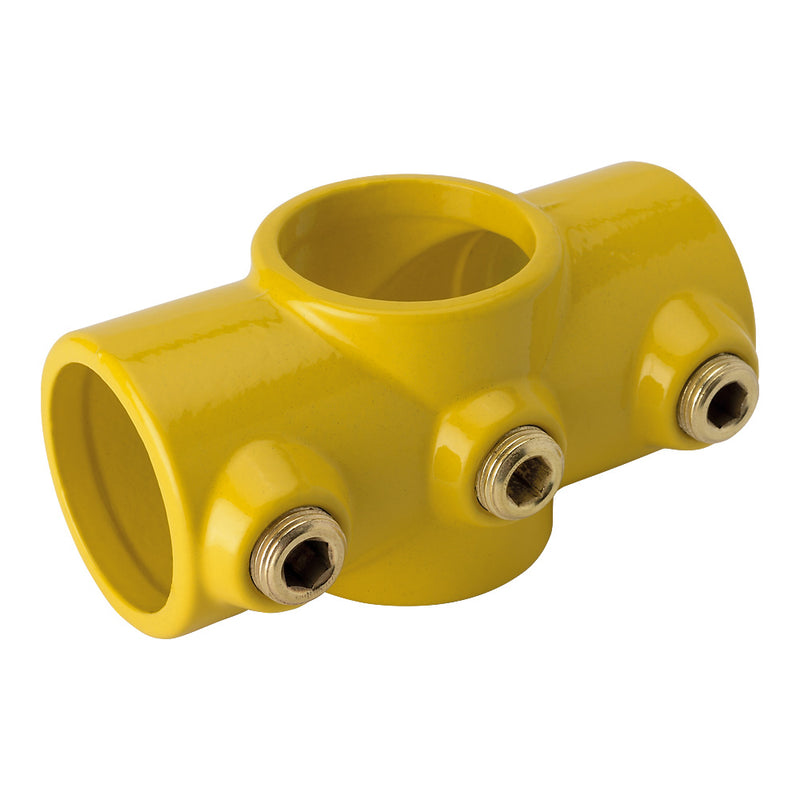 Y119C 4 Way Cross Key Clamp To Suit 42.4mm Tube Yellow