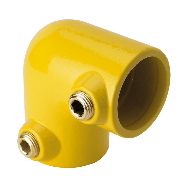 Y125B 90° Elbow Key Clamp To Suit 33.7mm Tube Yellow