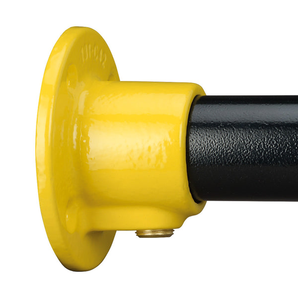 Y131B Wall Flange Key Clamp To Suit 33.7mm Tube Yellow