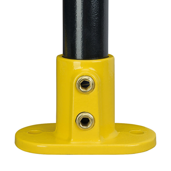 Y132D Oval Base Flange Key Clamp To Suit 48.3mm Tube Yellow