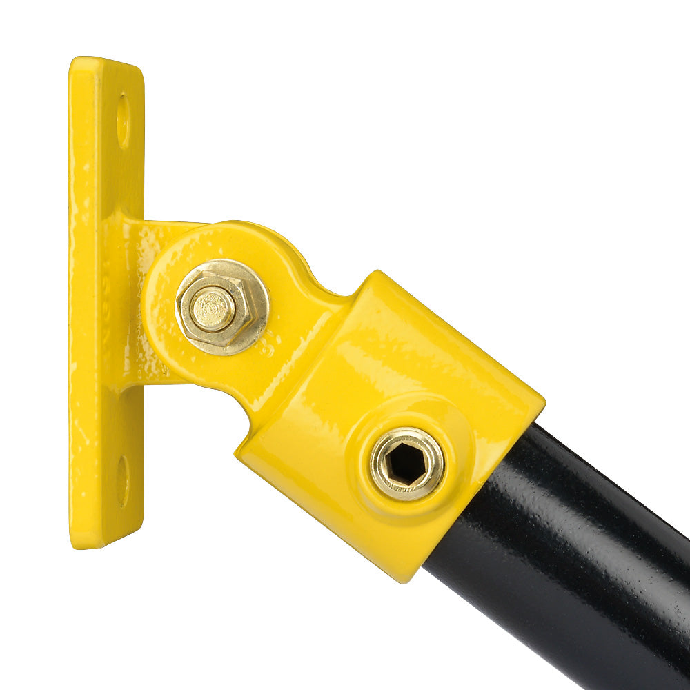 Y169D Swivel Angle Wall Flange Key Clamp To Suit 48.3mm Tube Yellow