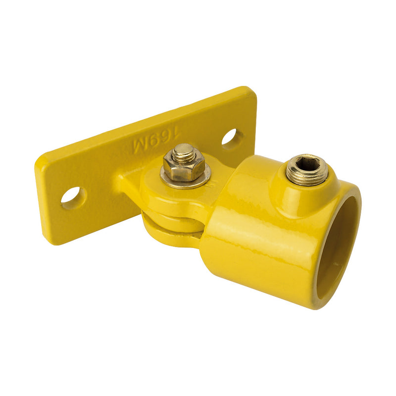 Y169D Swivel Angle Wall Flange Key Clamp To Suit 48.3mm Tube Yellow