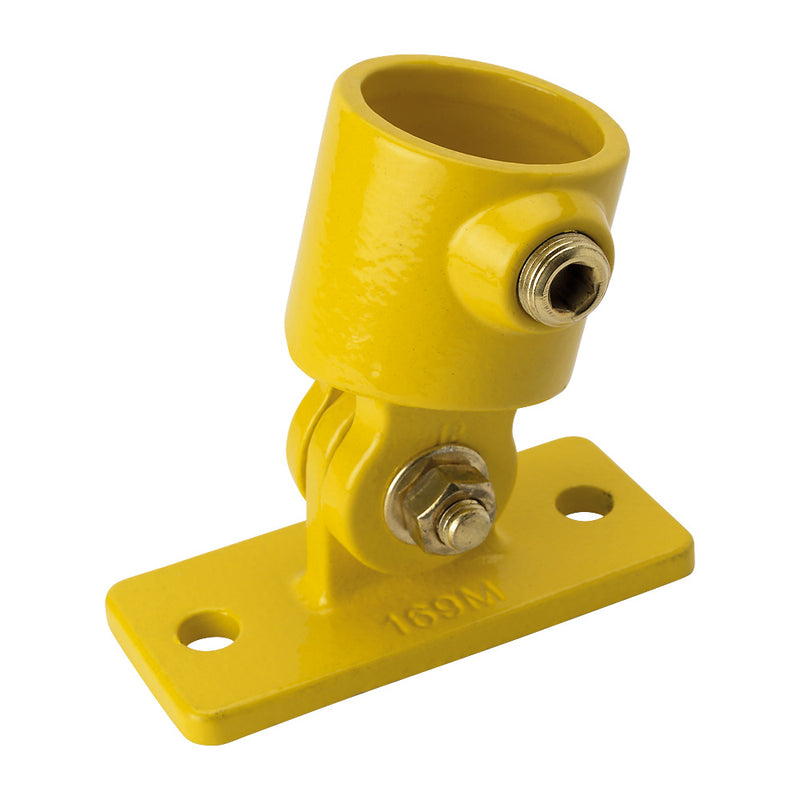 Y169C Swivel Angle Wall Flange Key Clamp To Suit 42.4mm Tube Yellow