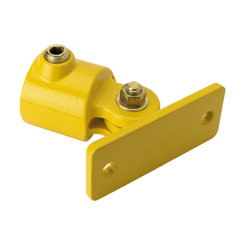 Y169D Swivel Angle Wall Flange Key Clamp To Suit 48.3mm Tube Yellow