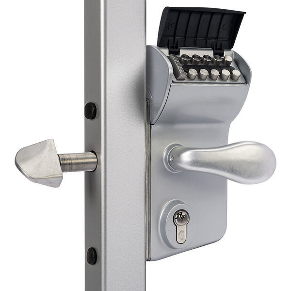 Locinox Leonardo Mechanical Sliding Gate Lock To Suit 50mm Box Section Silver