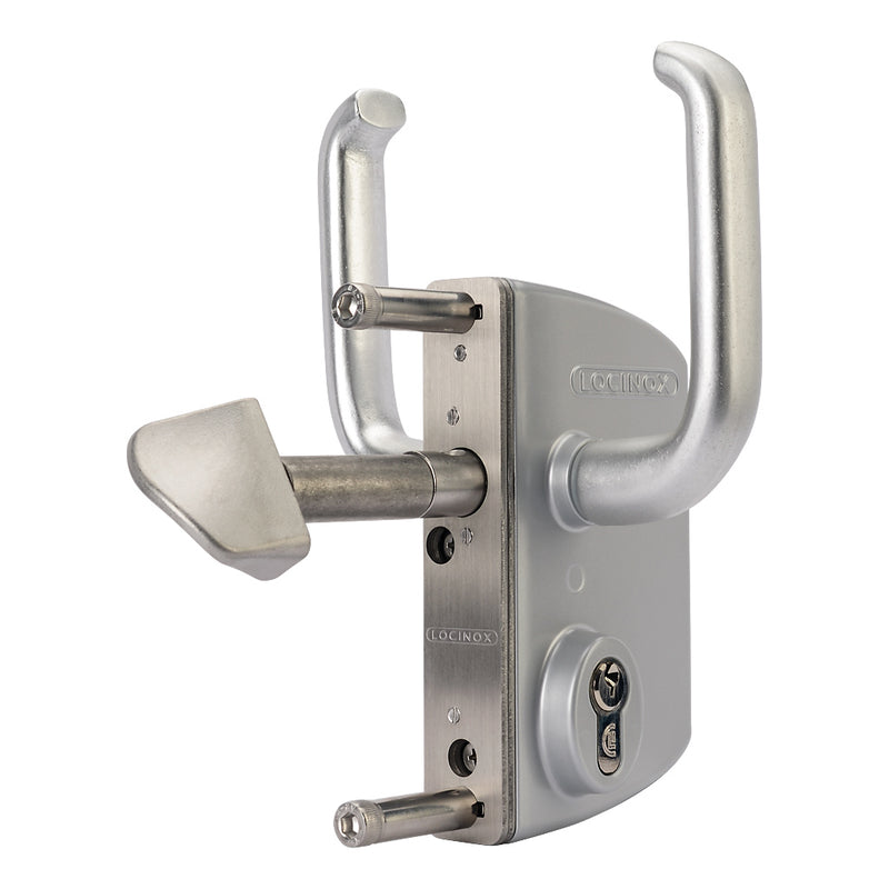 Locinox LSKZ U2 Sliding Gate Lock To Suit 50mm Box Section Silver