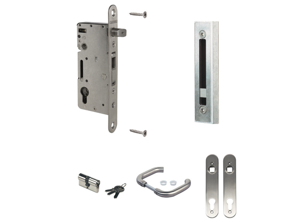 Locinox H-Wood-Set Insert Kit For Wooden Gates With 60mm Cylinder