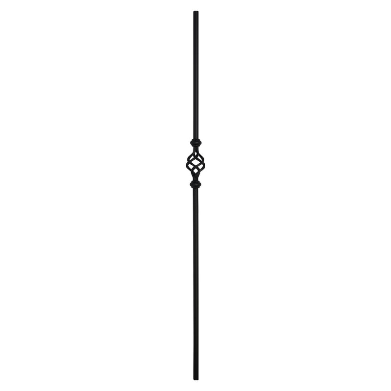 PK95 16mm Diameter Round Bar Stair Spindle Single Basket Black