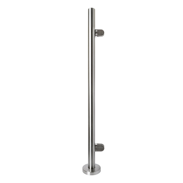 304 Stainless Steel Glass Balustrade End Post 48.3mm x 2.0mm With Post Cap