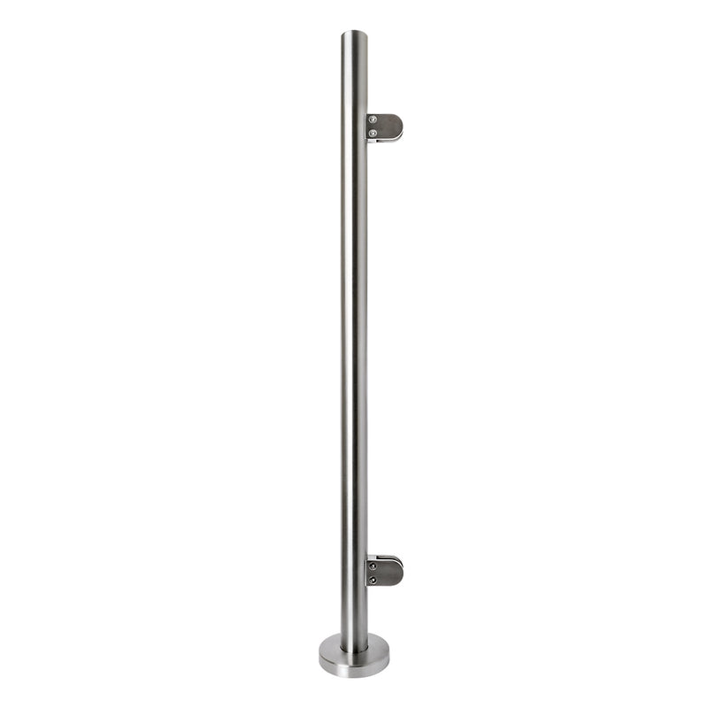 304 Stainless Steel Glass Balustrade End Post 48.3mm x 2.0mm With Post Cap