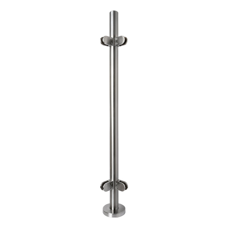 304 Stainless Steel Glass Balustrade Corner Post 48.3mm x 2.0mm With Post Cap