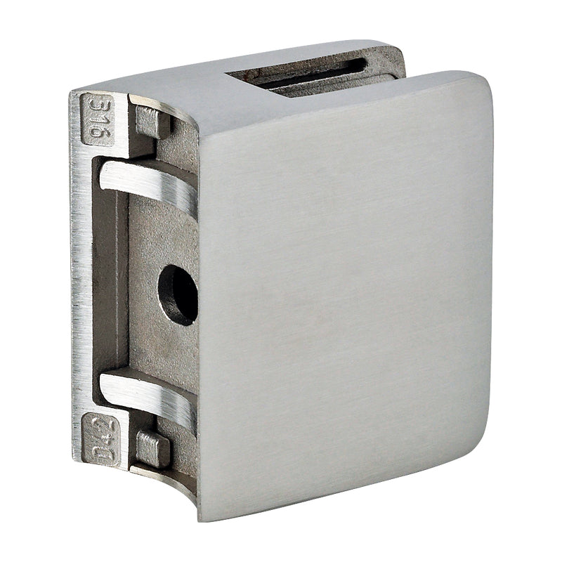 316 Stainless Steel Large Square Glass Clamp For 42.4mm Tube To Suit 12.76 - 16.76mm