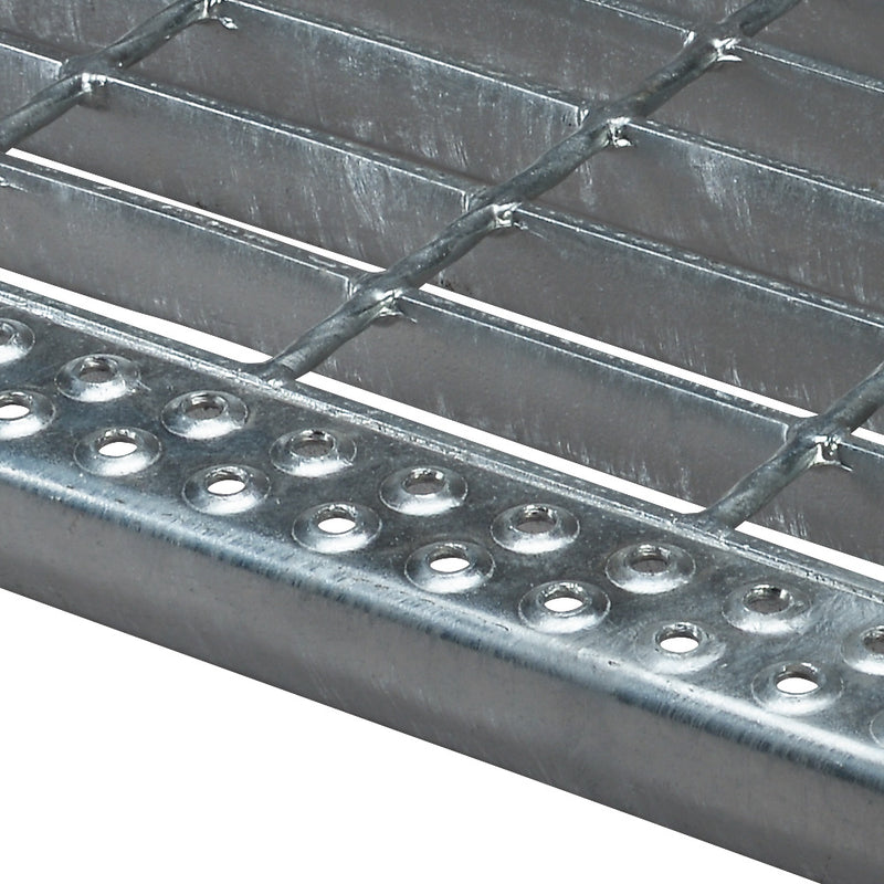 ST8 Galvanised Stair Tread 1200 x 288mm Perforated Nosing