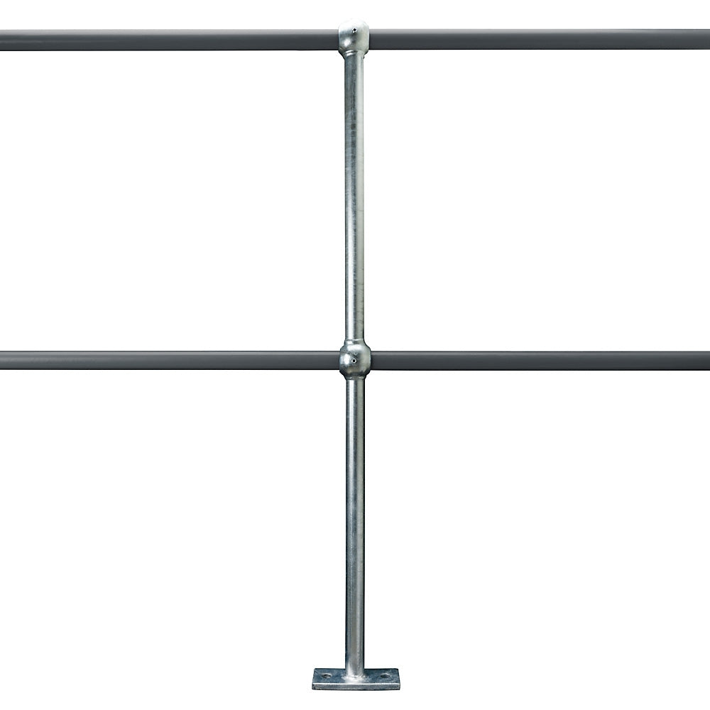 Flat Base Handrail Standard Galvanised To Suit 34mm Tube 500mm Centres