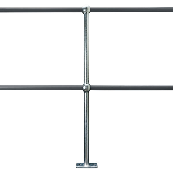 Flat Base Handrail Standard Galvanised To Suit 34mm Tube 500mm Centres